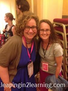 Me with Amy, Community Queen of TpT! She recognized me by my logo too! "Oh, it's you! Page Protector!"
